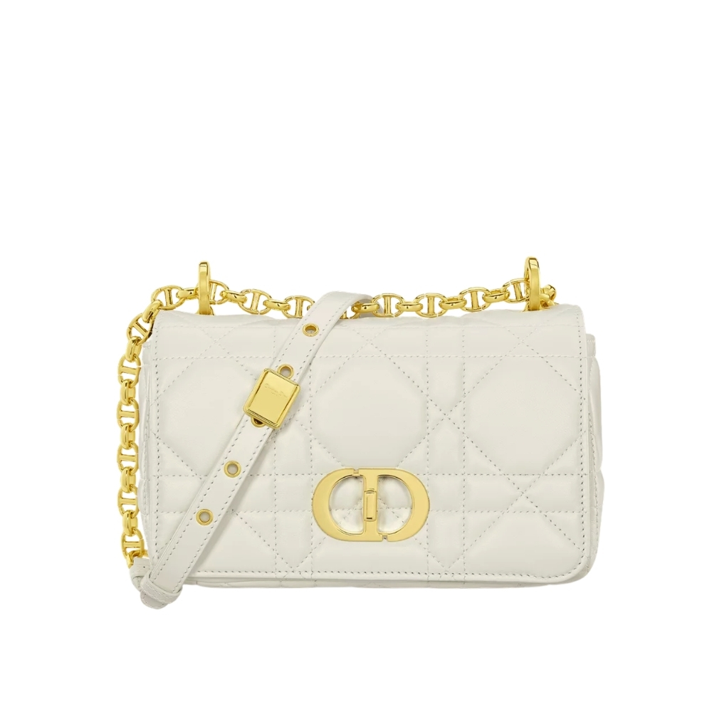 DIOR SMALL SOFT CARO BAG WHITE 20CM M9252UHPA M030
