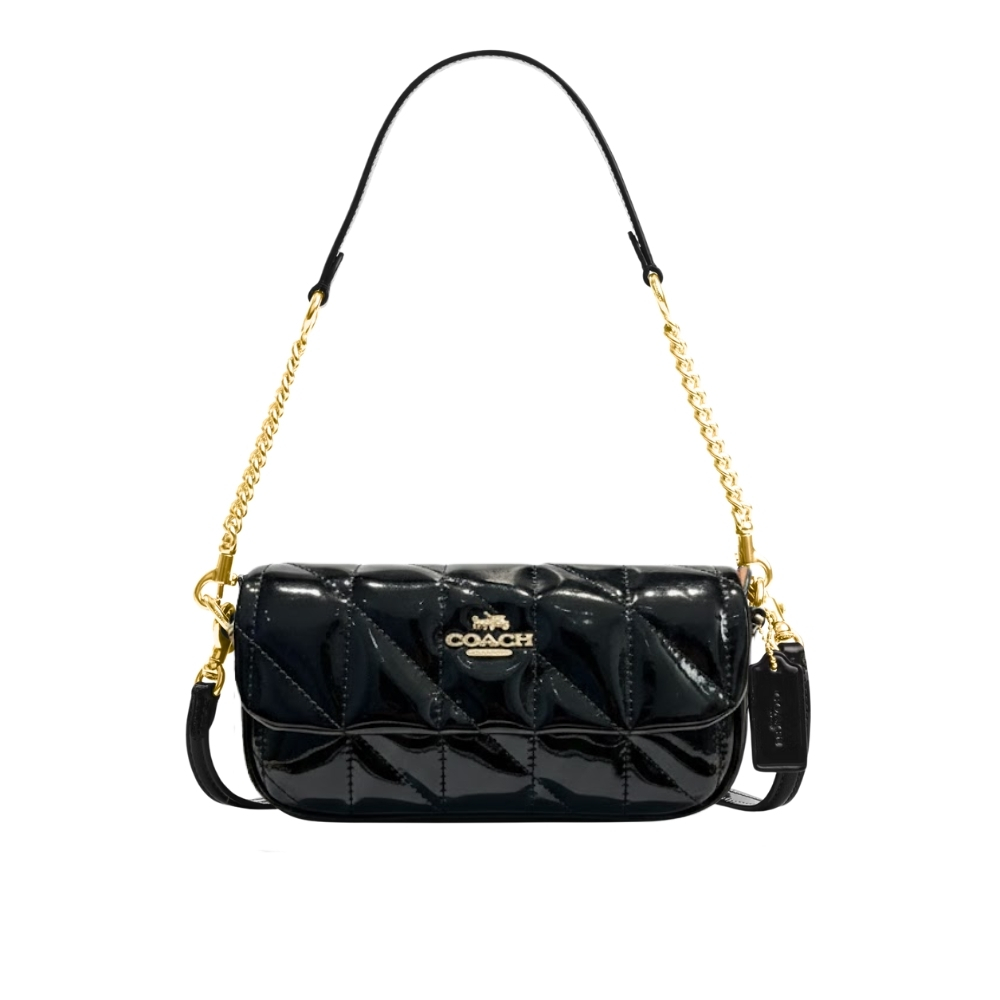 COACH HAILEY FLAP BAG WITH QUILTING BLACK 20CM CCE12 IMBLK