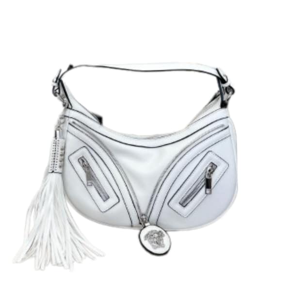 VERSACE REPEAT MEDUSA MINI TOP HANDLE BAG WHITE 28CM