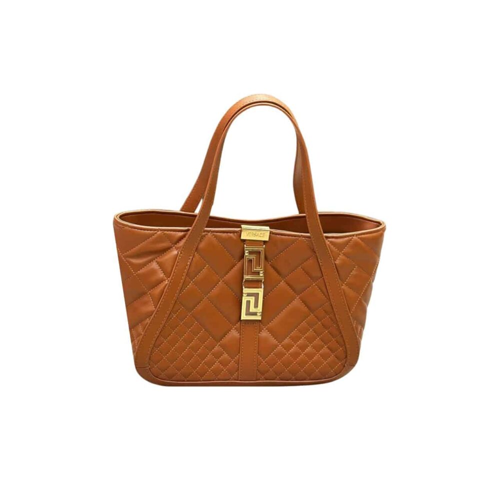 VERSACE GRECA GODDESS SMALL TOTE BAG BROWN 29CM