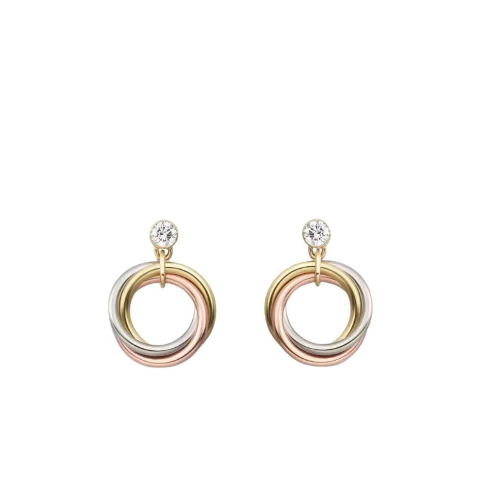 CARTIER TRINITY EARRINGS BRILLIANT CUT DIAMONDS B8301462